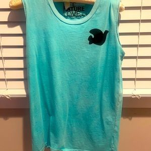 FreeCity turquoise muscle tee. Size XS